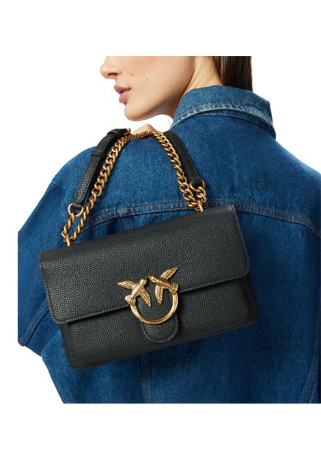 Borsa Pinko Love One soft mini nera oro tracolla piccola love birds PINKO | Borse | 104528 A29QZ99Q